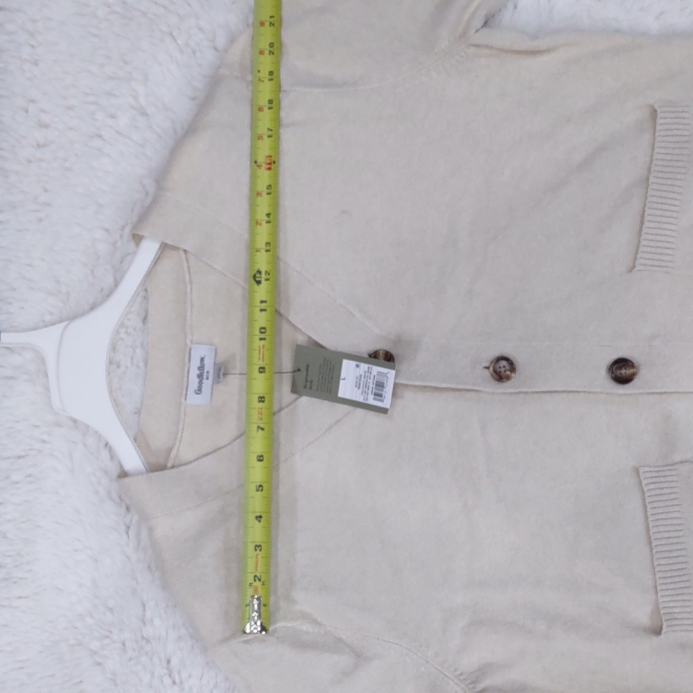 Goodfellow & Co Cream, Size L,Cardigan with Button Accents - Picture 11 of 17